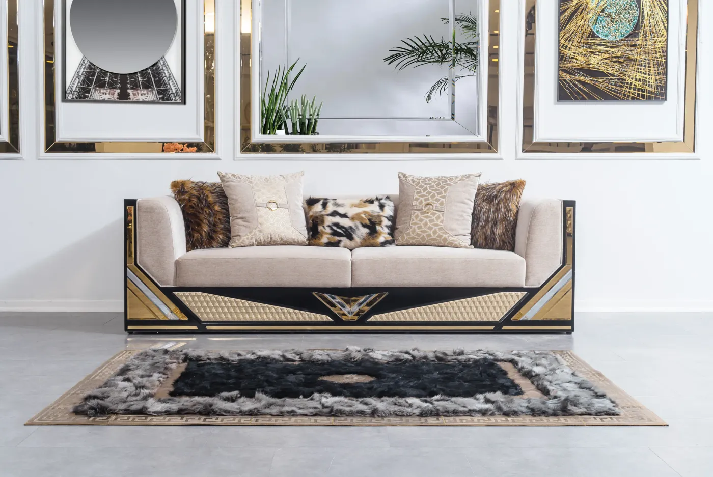 Angel Pro sofa with patterned cushions in a styled living room